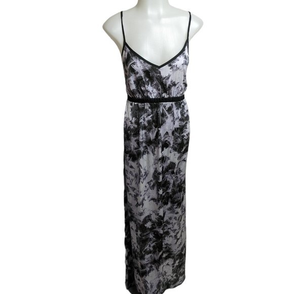 Simply Vera Wang Dress Size Small Deep V-Neck Sleeveless Maxi Tie Dye Gray S - Picture 1 of 6